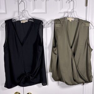 Set of 2 Michael Kors Dress Sleeveless Top Shirt Large